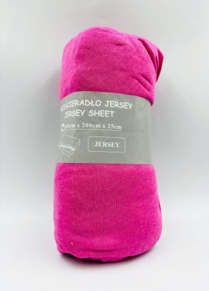 160×200 Trikotāžas palags ar gumiju Jersey 100% kokvilna (rozs) - Image 2