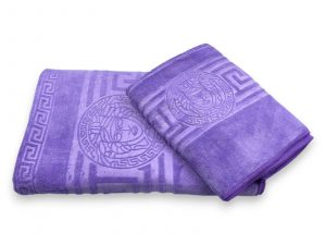 Luks klases vannas dvielis Versece Light Violet 70×140 cm (liela izmēra)