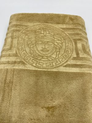 Luks klases vannas dvielis ar Versace simboliku Gold 50×90 cm (vidēja lieluma) - Image 3