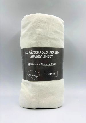 180×200 Trikotāžas palags ar gumiju Jersey 100% kokvilna (balts) - Image 2