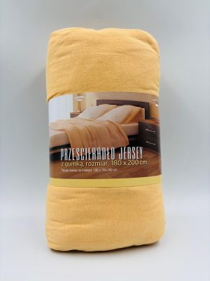 180×200 Trikotāžas palags ar gumiju Jersey 100% kokvilna (oranžs) - Image 2