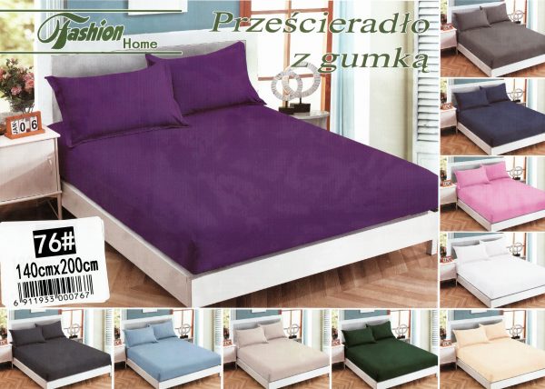 140×200 Palags ar gumiju by Fashion Home Textiles (Violets) - Image 1