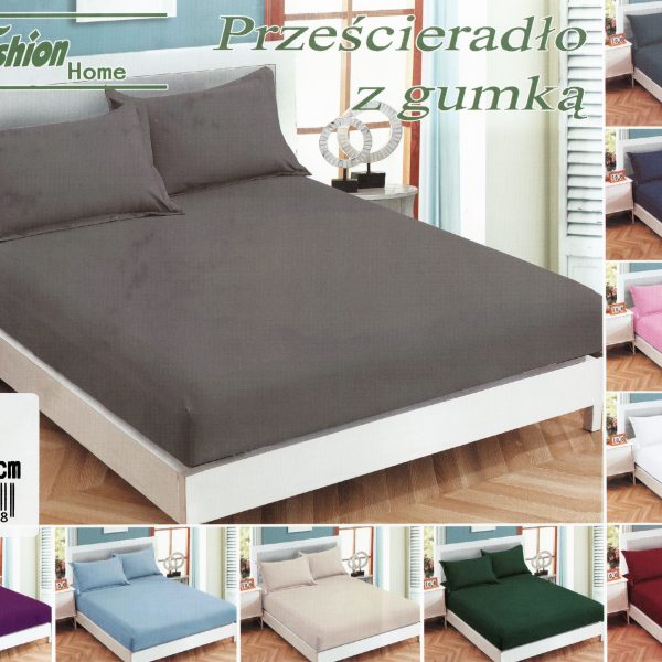 140×200 Palags ar gumiju by Fashion Home Textiles (Pelēks)