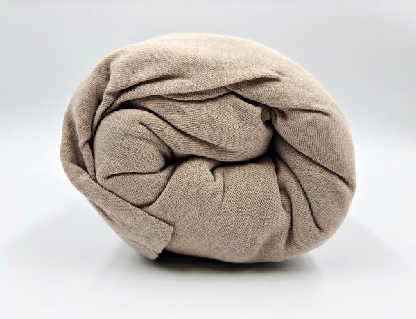 200×220 Trikotāžas palags ar gumiju Jersey / 100% kokvilna (Tumši bēšs) - Image 1