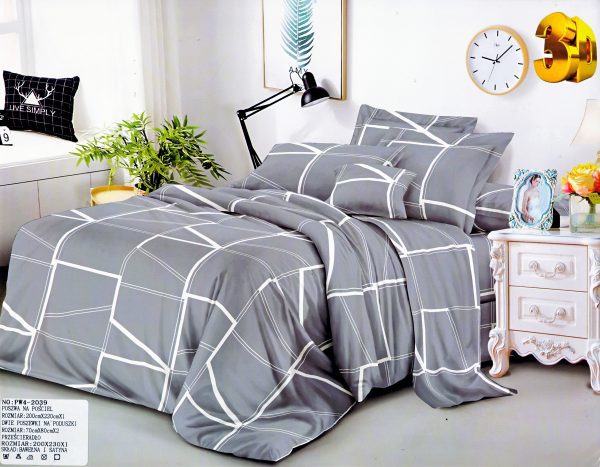200×220 Gultas veļas komplekts by Rosso Fashion ar palagu/ 100% kokvilna satīns (Kopija) - Image 1
