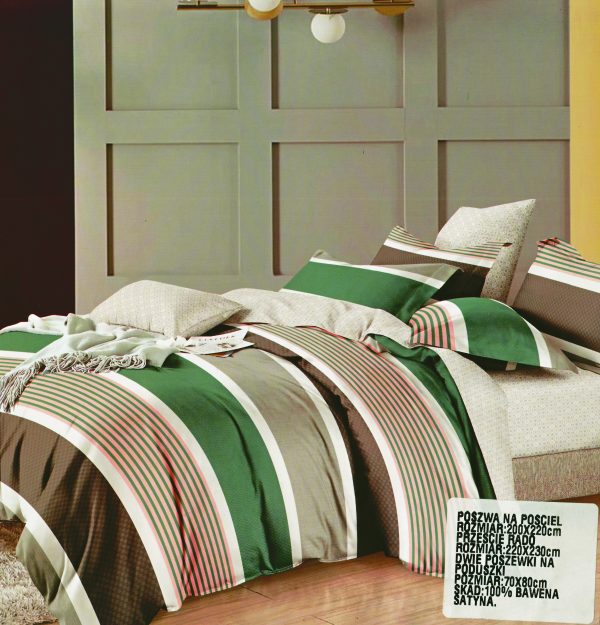 200×220 Gultas veļas komplekts by Luna Home ar palagu/ 100% kokvilna satīns - Image 1