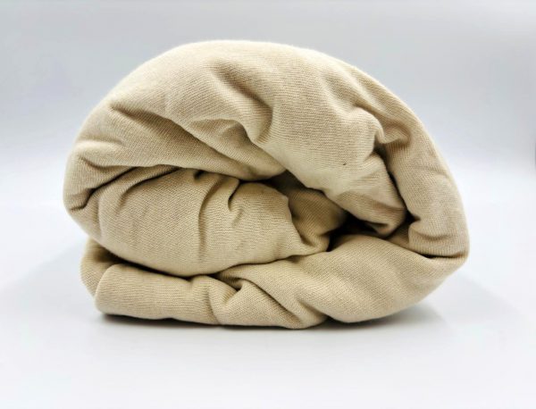 200×220 Trikotāžas palags ar gumiju Jersey (Gaiši bēšs) - Image 1
