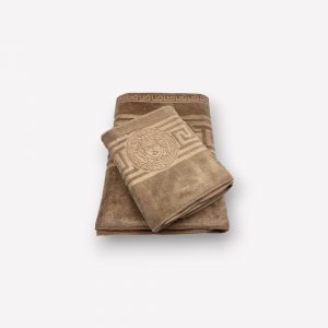 70×140 cm Luks klases vannas dvielis Versece Beiqe / tumši bēšs (liela izmēra) - Image 6