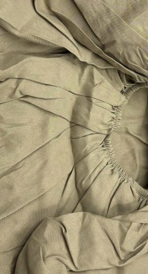 200×220 Palags ar gumiju by Mylano Exclusive Collection /100% KOKVILNA SATĪNS (bēšs) - Image 2