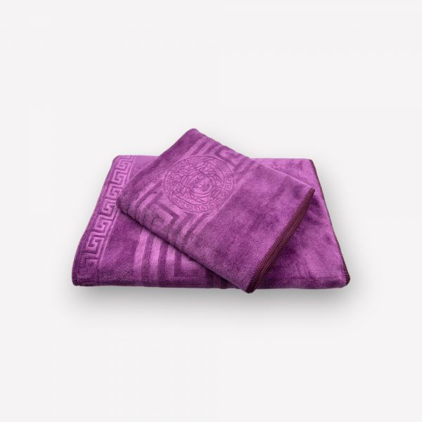 50×90 cm Luks klases vannas dvielis ar Versace simboliku Violet / violets (vidēja lieluma) - Image 2