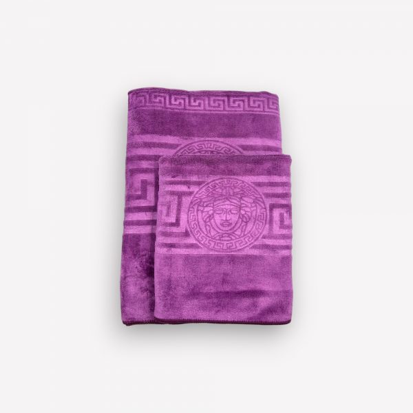 50×90 cm Luks klases vannas dvielis ar Versace simboliku Violet / violets (vidēja lieluma) - Image 3