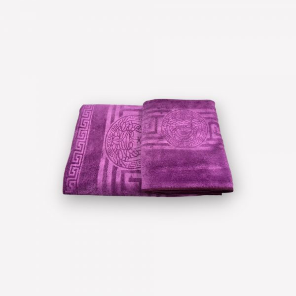 50×90 cm Luks klases vannas dvielis ar Versace simboliku Violet / violets (vidēja lieluma) - Image 4