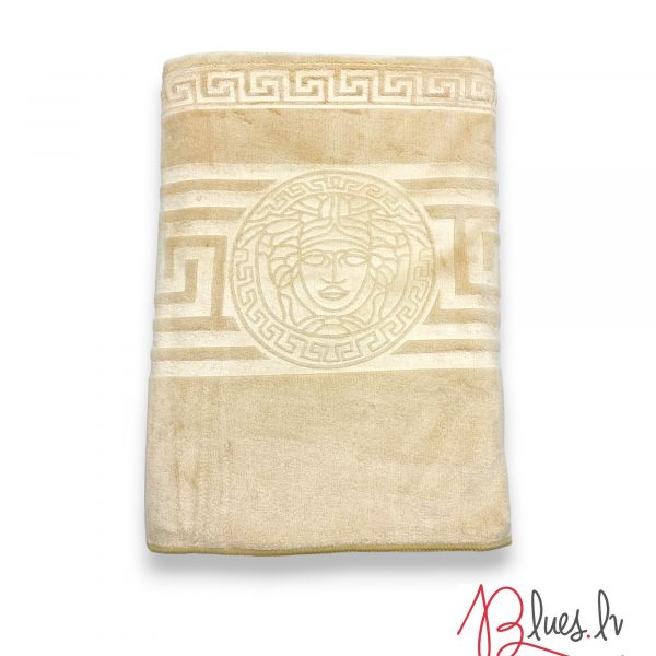 50×90 cm Luks klases vannas dvielis ar Versace simboliku Light Gold / gaiši zelta (vidēja lieluma) - Image 1