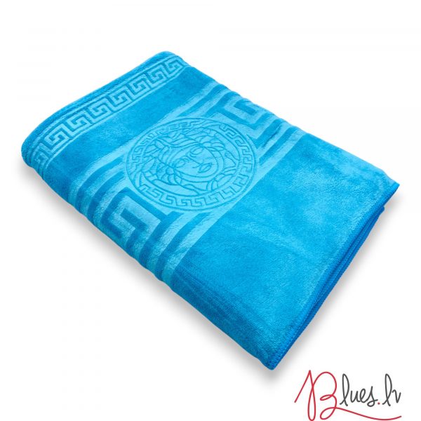 50×90 cm Luks klases vannas dvielis ar Versace simboliku Light Blue / gaiši zils (vidēja lieluma) - Image 2