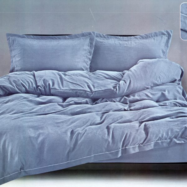 160×200 LUKS Klases Gaiši zils gultas veļas komplekts ar mežģīnēm by Filow / palags ar gumiju / 100% KOKVILNA SATĪNS