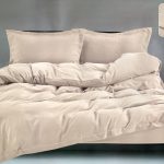 200×220 LUKS Klases Gaiši bēšs gultas veļas komplekts ar mežģīnēm by Filow / palags ar gumiju / 100% KOKVILNA SATĪNS