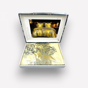 200×220 LUKS Klases Zīda gultas veļas komplekts ar palagu (zelta) - Image 3