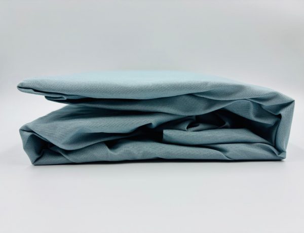 160×200 Palags ar gumiju by Mylano Exclusive Collection /100% KOKVILNA SATĪNS (gaiši zils) - Image 1