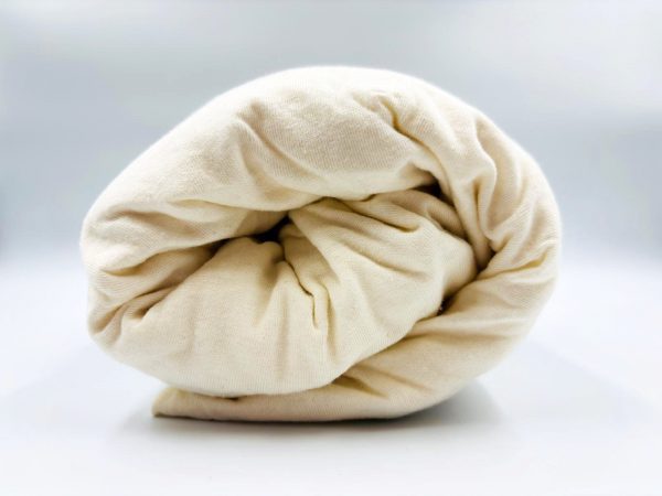 200×220 Trikotāžas palags ar gumiju Jersey / 100% kokvilna (baltais krēms) - Image 1
