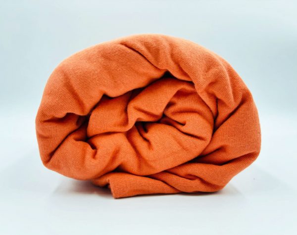 180×200 Trikotāžas palags ar gumiju Jersey 100% kokvilna (oranžs) - Image 1