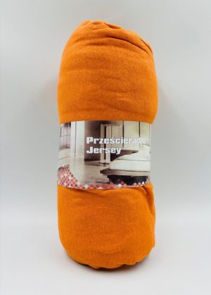 180×200 Trikotāžas palags ar gumiju Jersey 100% kokvilna (oranžs) - Image 2