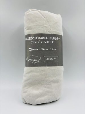 90×200 Trikotāžas palags ar gumiju Jersey 100% kokvilna (gaiši pelēks) - Image 2