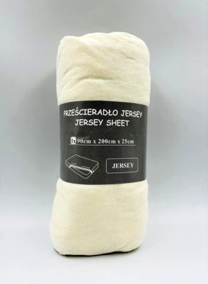 90×200 Trikotāžas palags ar gumiju Jersey 100% kokvilna (gaiši šampanieša) - Image 2