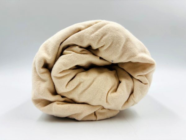 90×200 Trikotāžas palags ar gumiju Jersey 100% kokvilna (gaiši bēšs) - Image 1
