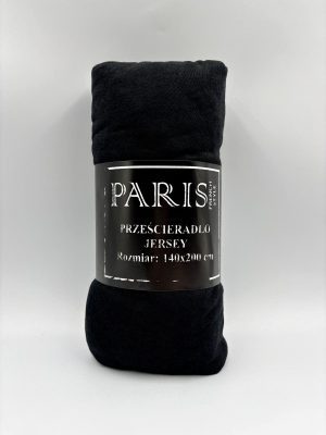 140×200 Trikotāžas palags ar gumiju Jersey 100% KOKVILNA (melns) - Image 2