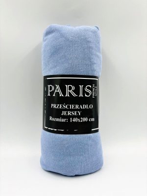 140×200 Trikotāžas palags ar gumiju Jersey 100% KOKVILNA (gaiši zils) - Image 2
