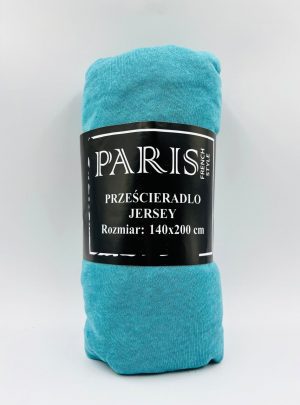 140×200 Trikotāžas palags ar gumiju Jersey 100% KOKVILNA (tirkīza) - Image 2