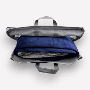 160×200 Plīša mīkstais ziemas LUX gultas veļas komplekts by Paris Home Textiles ar palagu ar gumiju (zils/gaiši pelēks) - Image 4