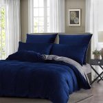 160×200 Plīša mīkstais ziemas LUX gultas veļas komplekts by Paris Home Textiles ar palagu ar gumiju (zils/gaiši pelēks)