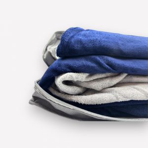 160×200 Plīša mīkstais ziemas LUX gultas veļas komplekts by Paris Home Textiles ar palagu ar gumiju (zils/gaiši pelēks) - Image 5