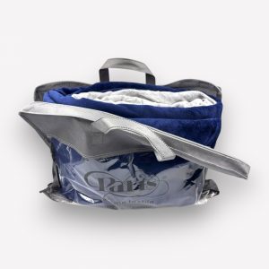 160×200 Plīša mīkstais ziemas LUX gultas veļas komplekts by Paris Home Textiles ar palagu ar gumiju (zils/gaiši pelēks) - Image 2