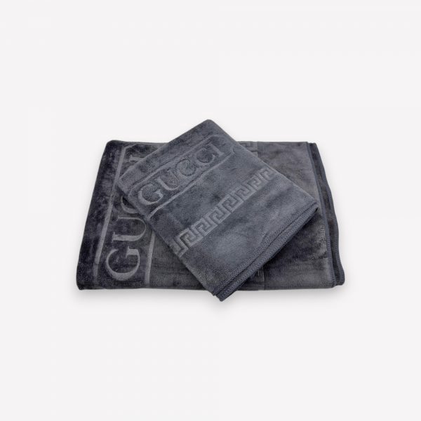 50×90 cm Luks klases vannas dvielis ar Gucci Grey / pelēks (vidēja lieluma) - Image 1