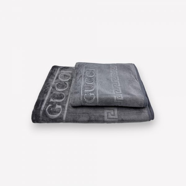 50×90 cm Luks klases vannas dvielis ar Gucci Grey / pelēks (vidēja lieluma) - Image 2