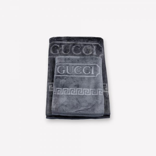 50×90 cm Luks klases vannas dvielis ar Gucci Grey / pelēks (vidēja lieluma) - Image 3