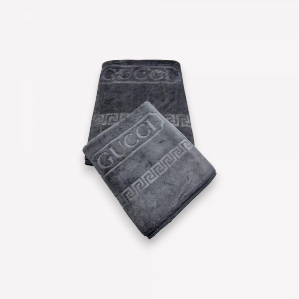 50×90 cm Luks klases vannas dvielis ar Gucci Grey / pelēks (vidēja lieluma) - Image 4