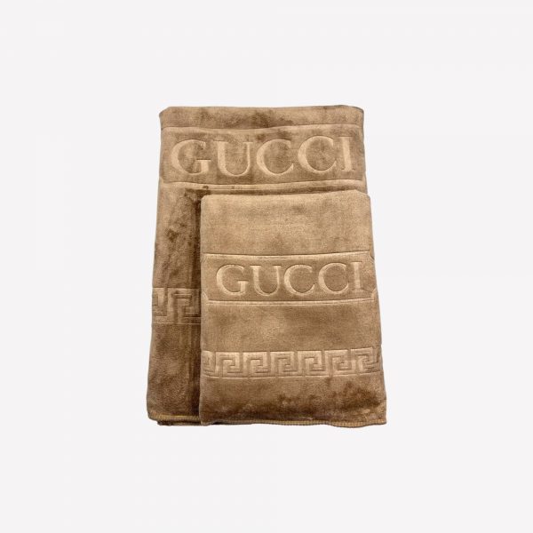 50×90 cm Luks klases vannas dvielis ar Gucci Beiqe / bēšs (vidēja lieluma) - Image 2