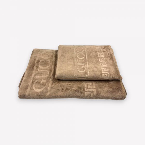 50×90 cm Luks klases vannas dvielis ar Gucci Beiqe / bēšs (vidēja lieluma) - Image 3