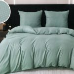 200x220 Gultas veļas komplekts by Milano ar palagu (gaiši zils)/ 100% kokvilna satīns