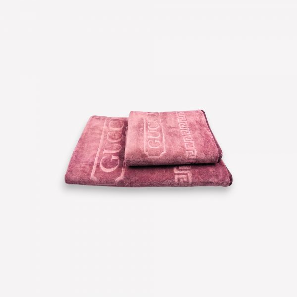 50×90 cm Luks klases vannas dvielis ar Gucci Light Bordo / gaiši bordo (vidēja lieluma) - Image 3