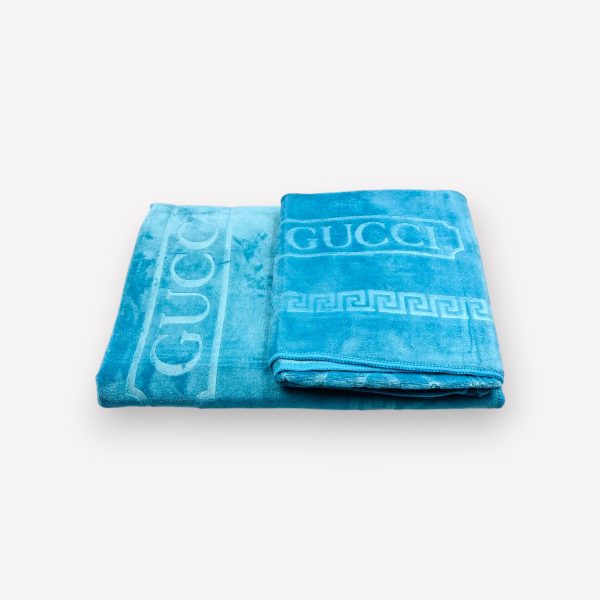50×90 cm Luks klases vannas dvielis ar Gucci Light Blue / gaisi zils (vidēja lieluma) - Image 2