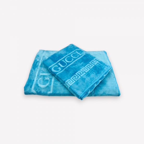 50×90 cm Luks klases vannas dvielis ar Gucci Light Blue / gaisi zils (vidēja lieluma) - Image 1