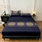 90×200 Palags ar gumiju / 100% kokvilna satīns