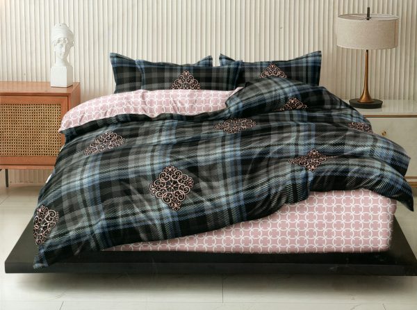 200x220 Gultas veļas komplekts by MILANO ar palagu/ 100% KOKVILNA SATĪNS - Image 1