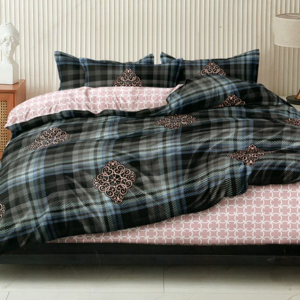 200x220 Gultas veļas komplekts by MILANO ar palagu/ 100% KOKVILNA SATĪNS