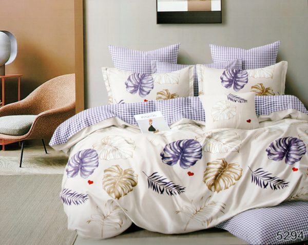200×220 Gultas veļas komplekts by Luna Home ar palagu/ 100% kokvilna satīns - Image 1