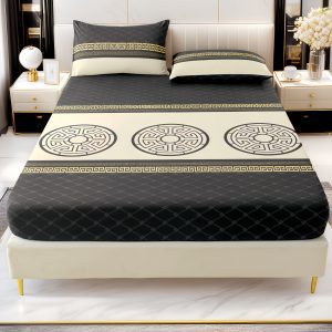 90×200 Palags ar gumiju ar Versace simboliku / 100% kokvilna satīns